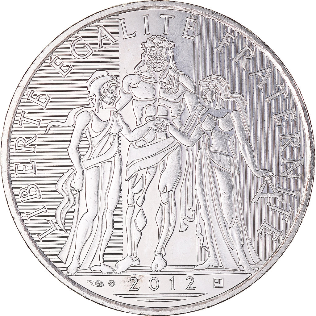França, 10 Euro, 2012, Paris, Hercule, MS(65-70), Prata, Gadoury:EU516, KM:2073