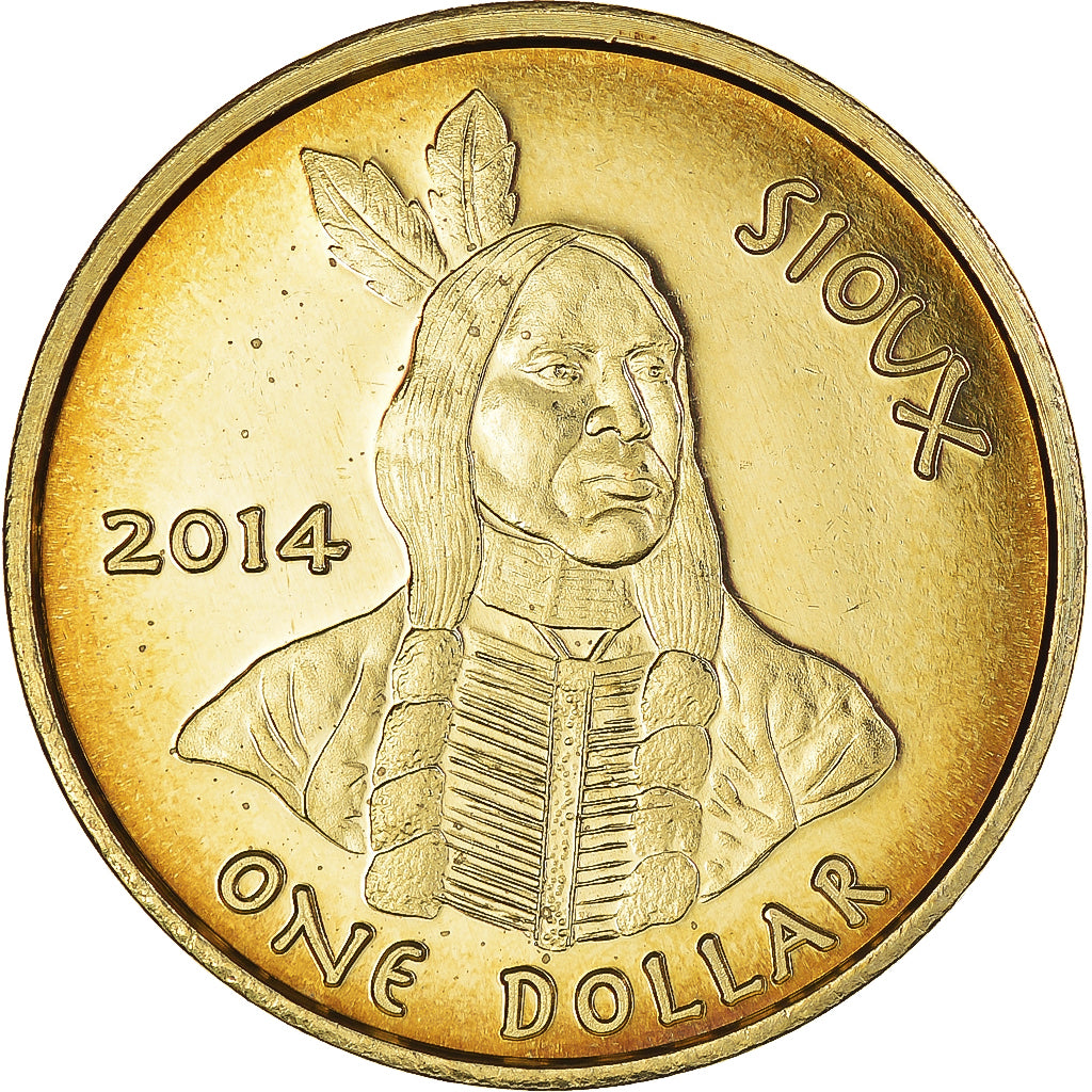 Monnaie, États-Unis, Sioux, Dollar, 2014, Proof, FDC, Cuivre