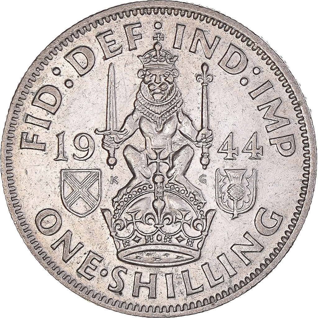 Moneta, Wielka Brytania, George VI, Shilling, 1944, AU(55-58), Srebro, KM:854