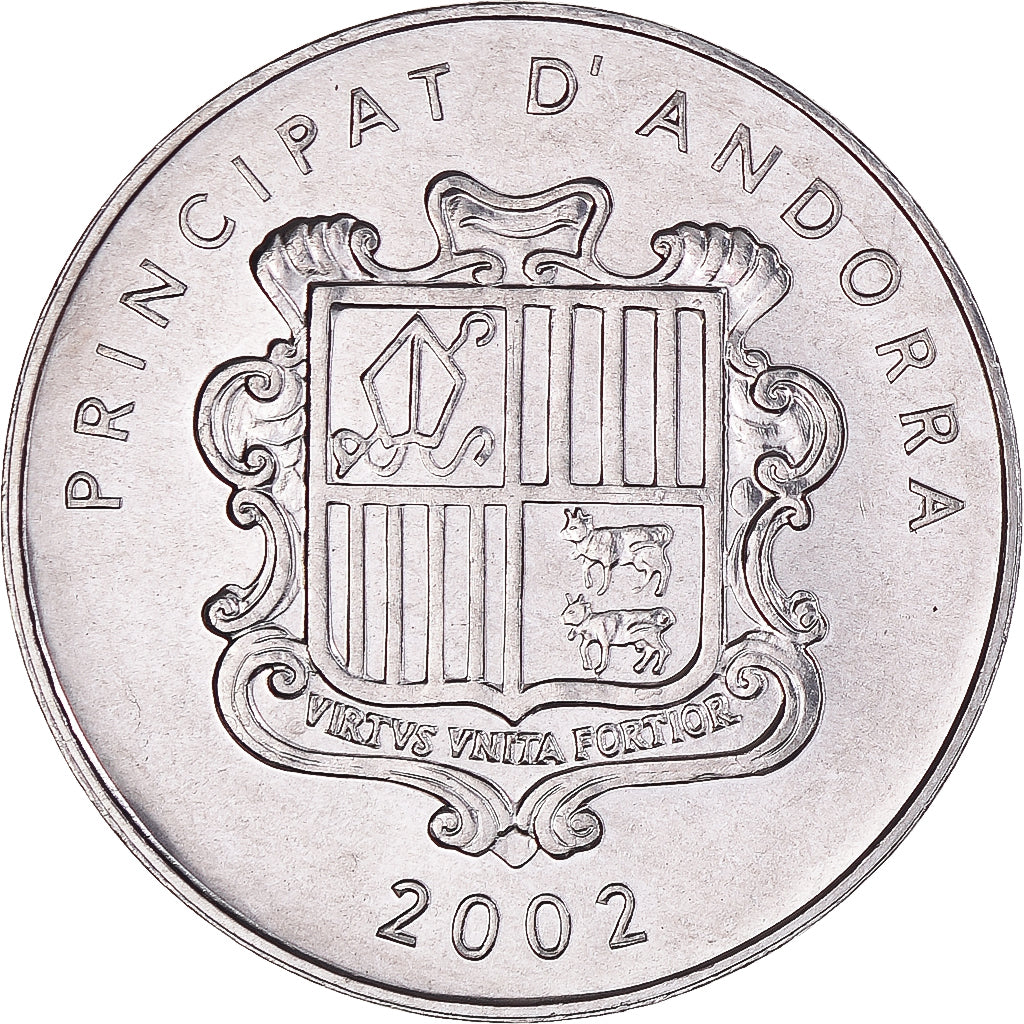 Moeda, Andorra, Charlemagne, Centim, 2002, MS(65-70), Alumínio, KM:176