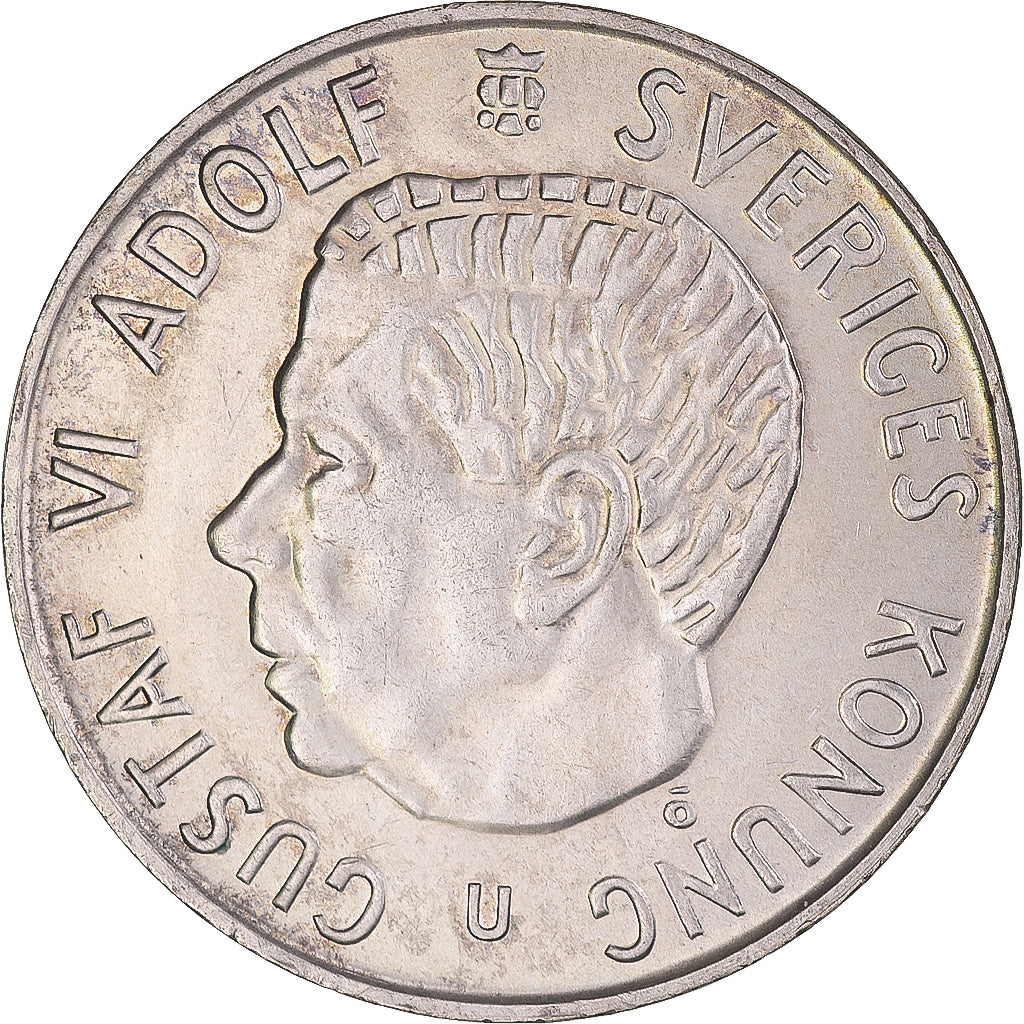 Coin, Sweden, Gustaf VI, 5 Kronor, 1971, AU(55-58), Silver, KM:829