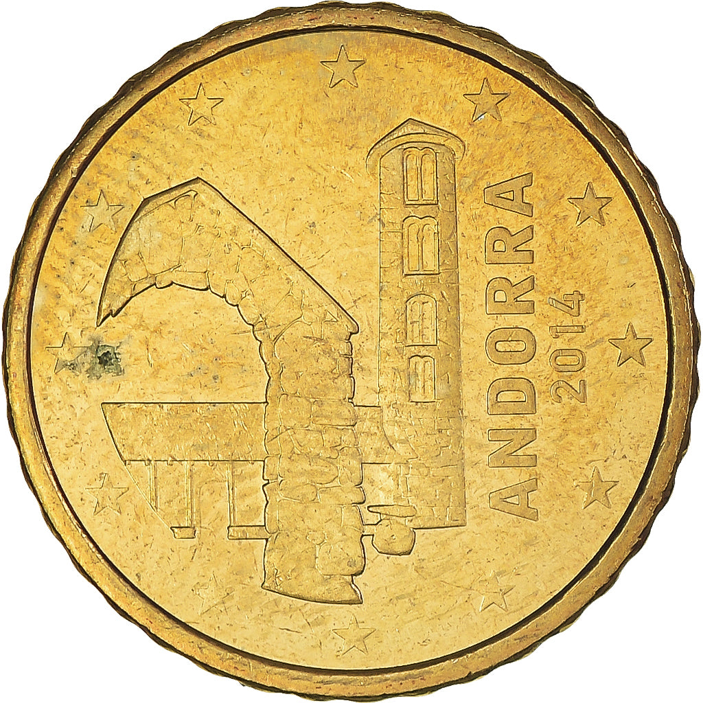 Andorra, 10 Euro Cent, 2014, SPL-, Alluminio-bronzo, KM:523