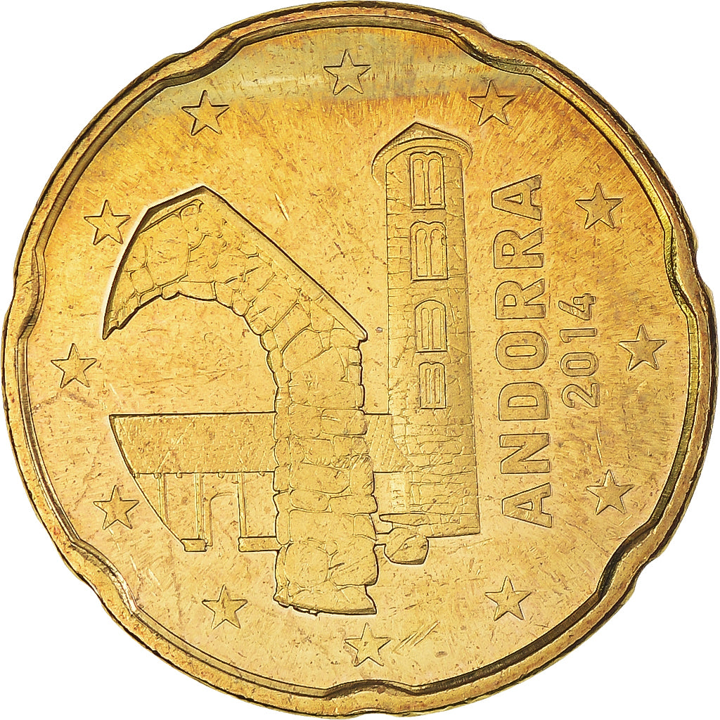 Andorra, 20 Euro Cent, 2014, AU(55-58), Alumínio-Bronze, KM:524