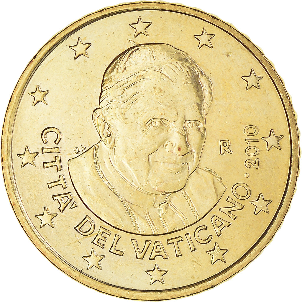 PAŃSTWO WATYKAŃSKIE, 50 Euro Cent, 2010, Rome, MS(60-62), Mosiądz, KM:387