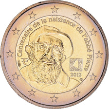 France, 2 Euro, 2012, Paris, Abbé Pierre, MS(60-62), Bi-Metallic, Gadoury:15