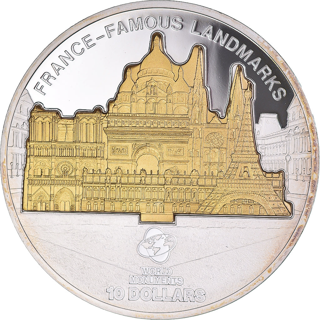 Moeda, Ilhas Cook, Elizabeth II, Vue De Paris, 10 Dollars, 2012, Proof