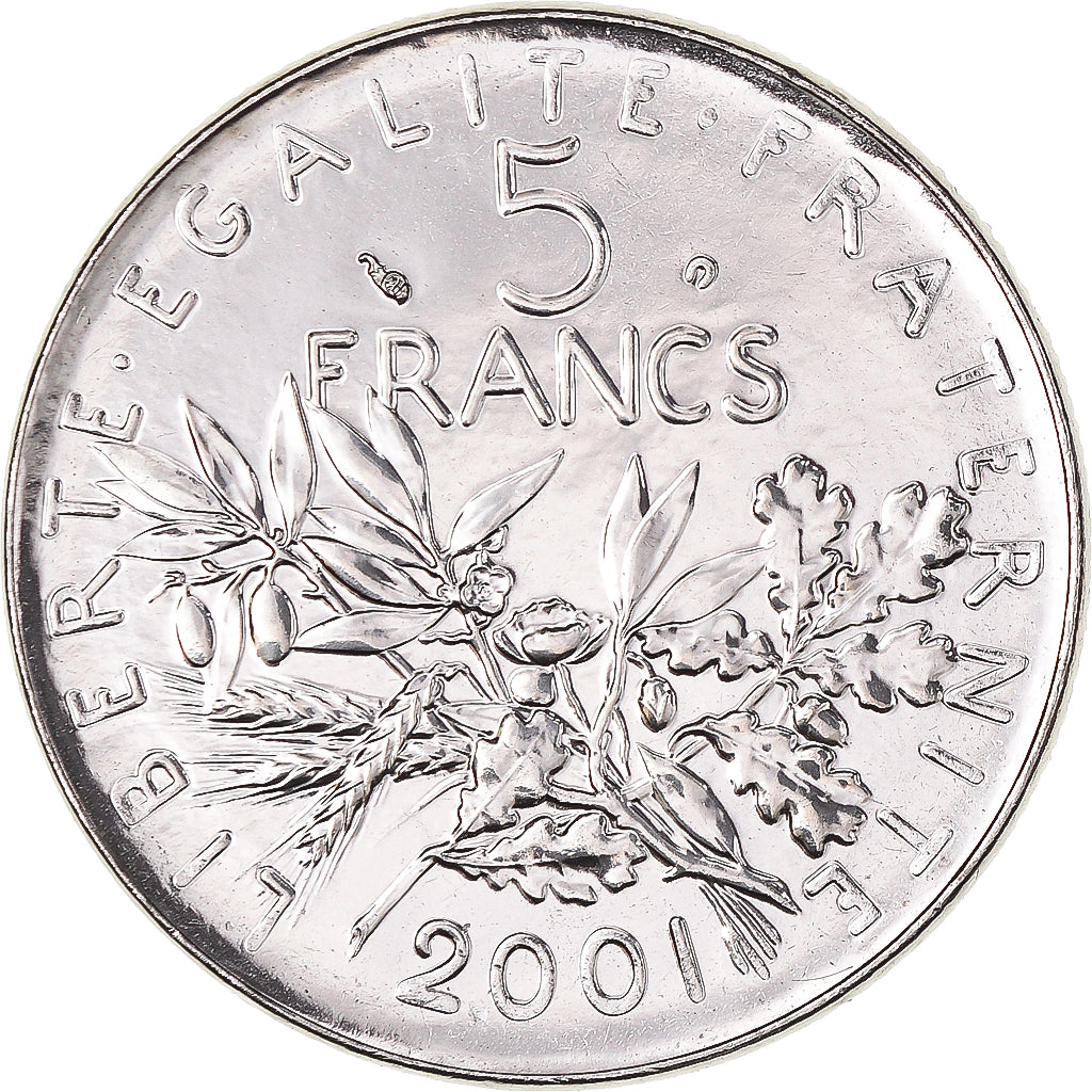 Monnaie, France, Semeuse, 5 Francs, 2001, Paris, BU, FDC, Nickel Clad