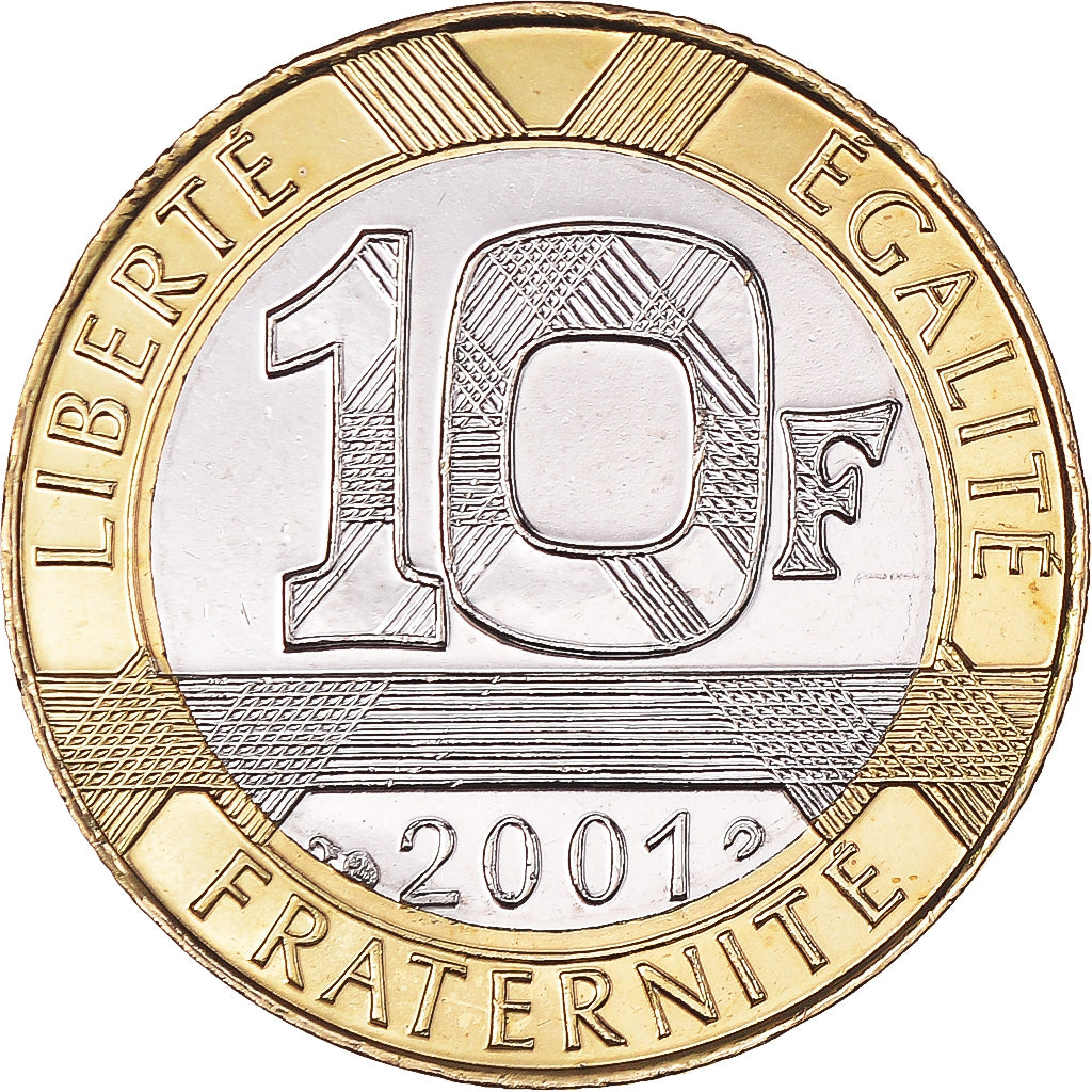 Moneta, Francia, Génie, 10 Francs, 2001, Paris, BU, FDC, Bi-metallico