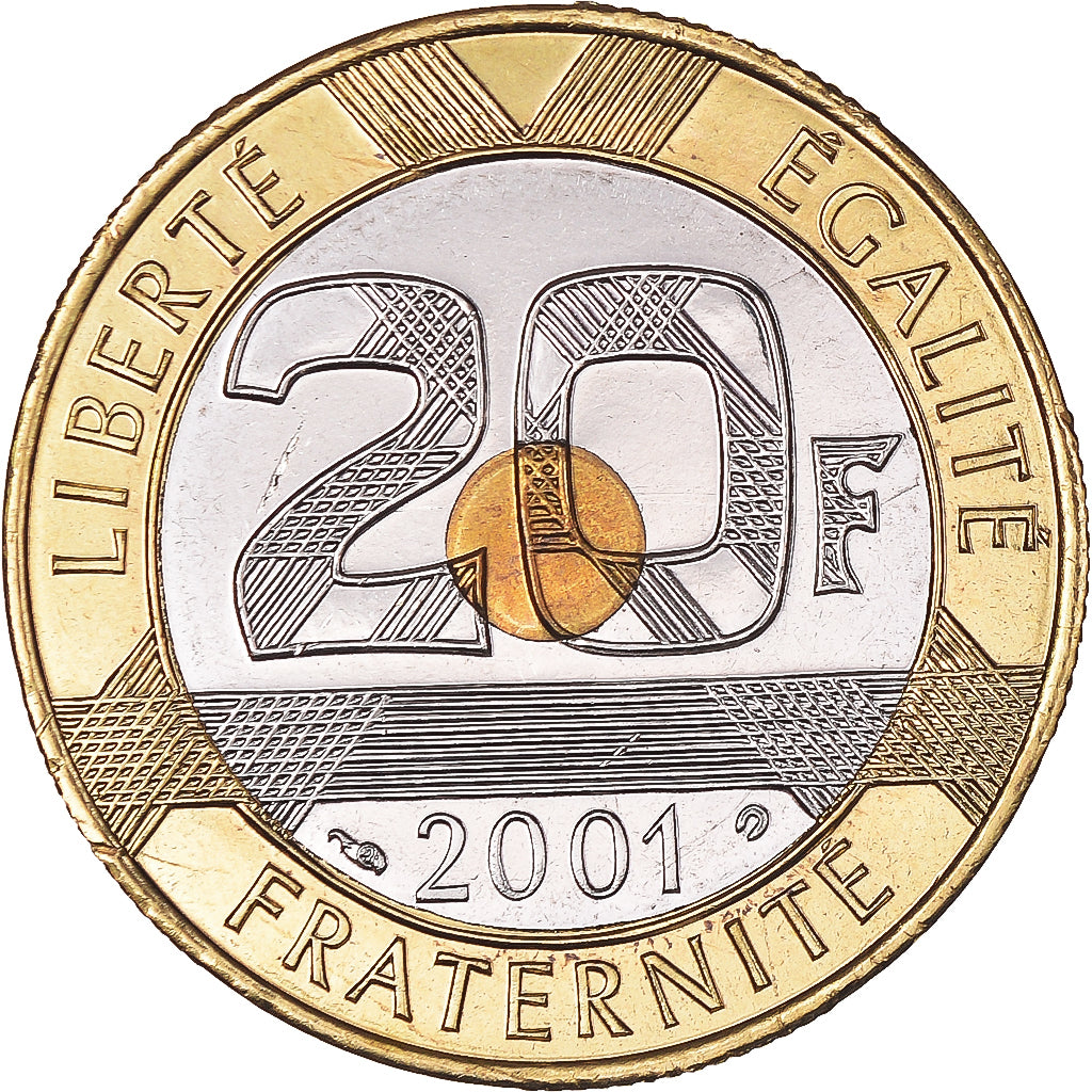 Coin, France, Mont Saint Michel, 20 Francs, 2001, Paris, BU, MS(65-70)