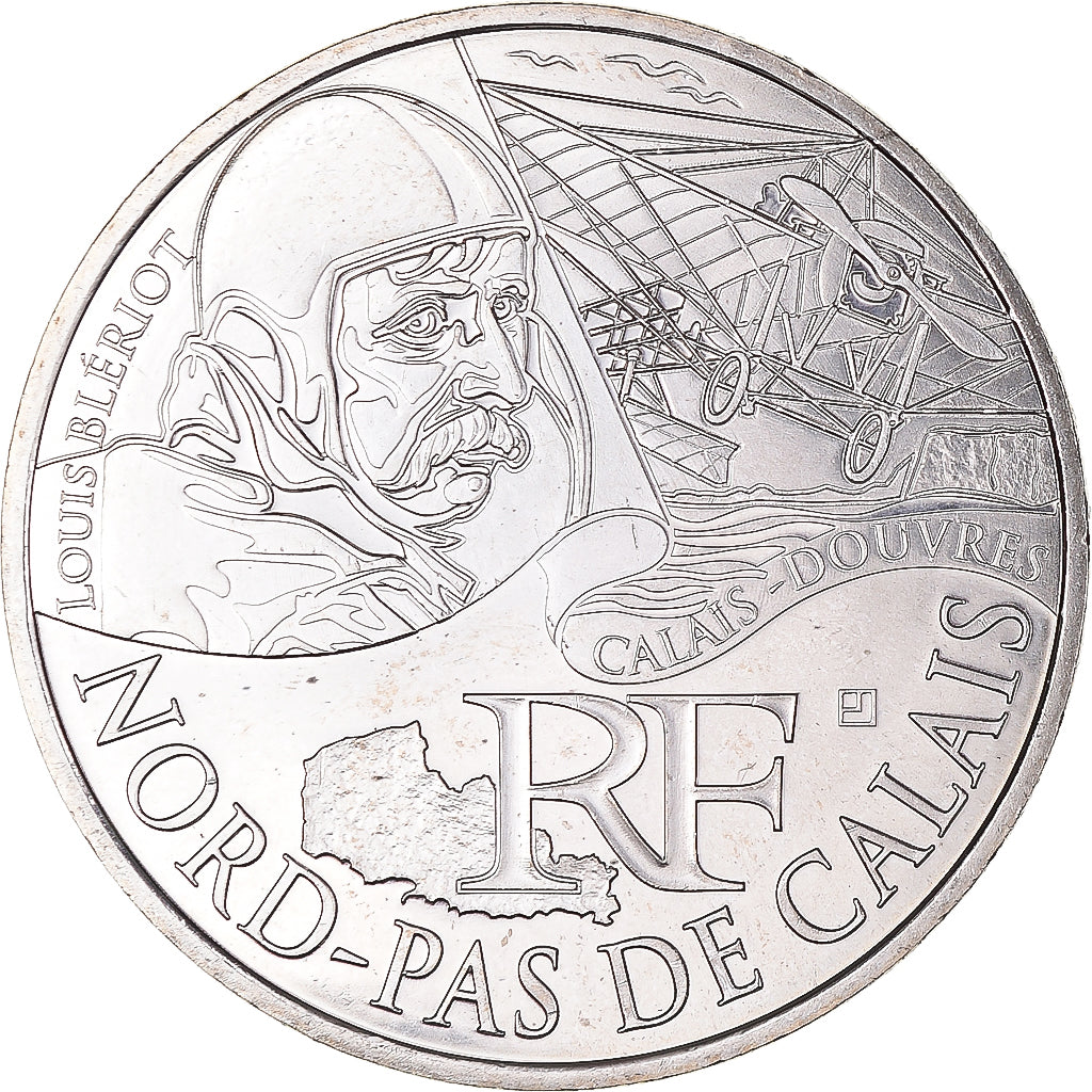 Francja, 10 Euro, Nord-Pas-de-Calais, 2012, Paris, MS(65-70), Srebro