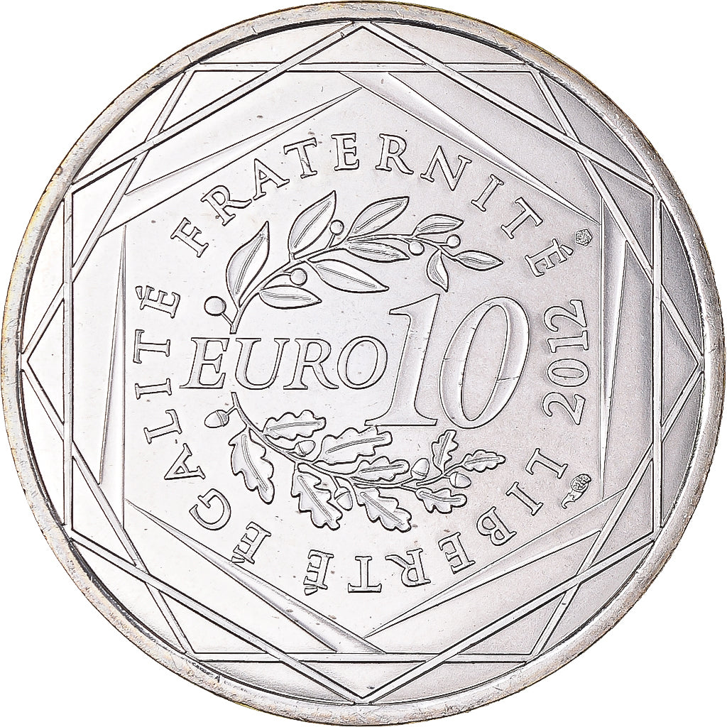 Francja, 10 Euro, Nord-Pas-de-Calais, 2012, Paris, MS(65-70), Srebro