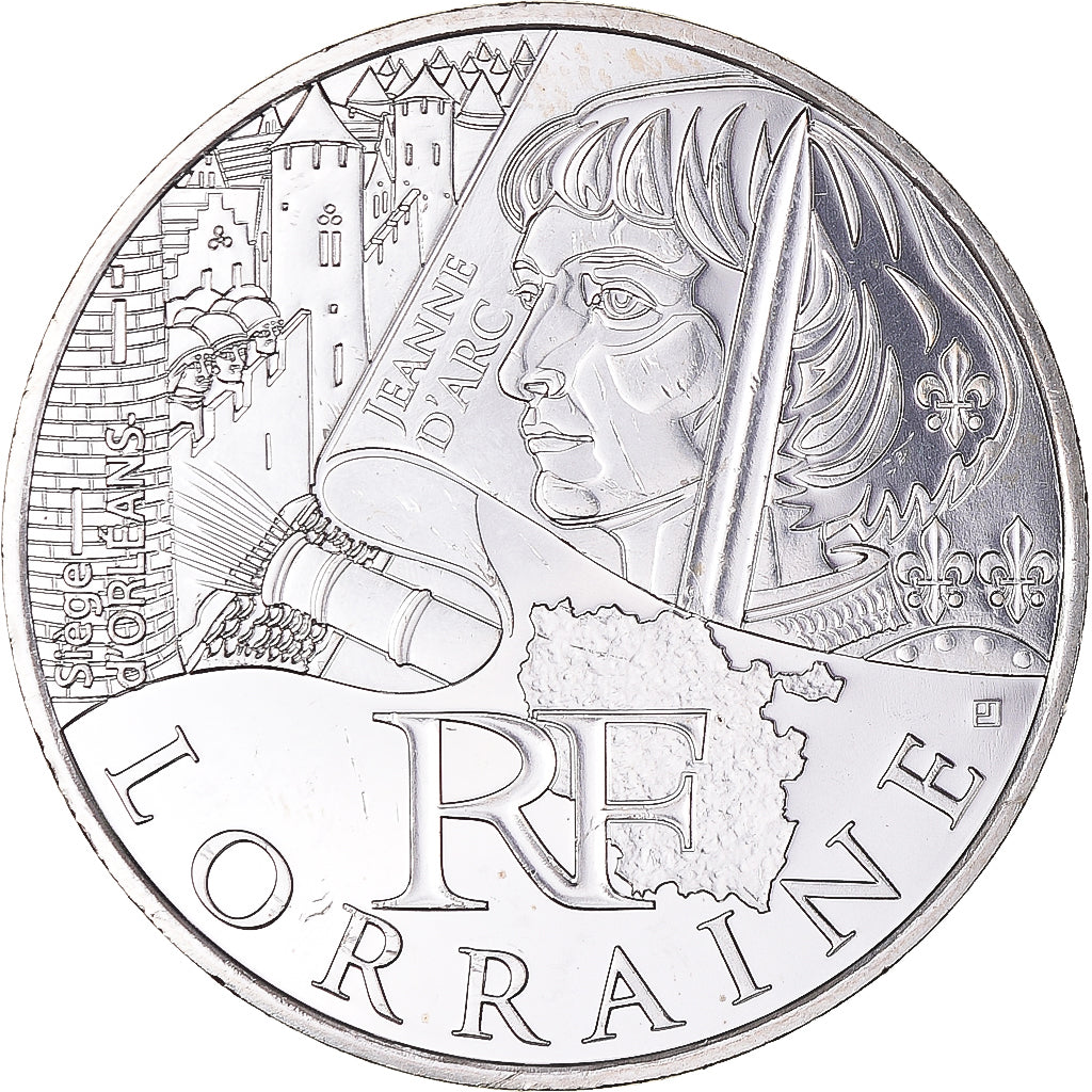 France, 10 Euro, Lorraine, 2012, Paris, MS(65-70), Silver, Gadoury:EU514