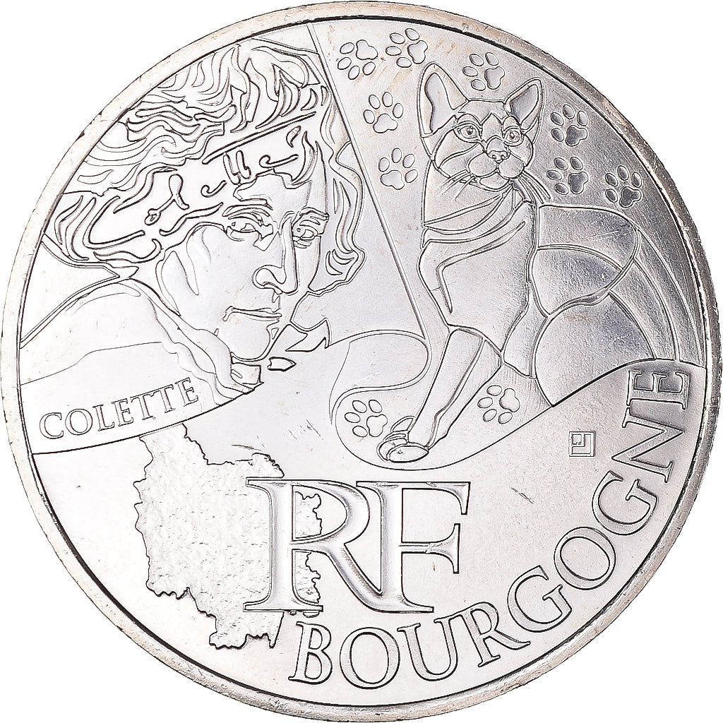 France, 10 Euro, 2012, Paris, Bourgogne, MS(65-70), Silver, Gadoury:EU514