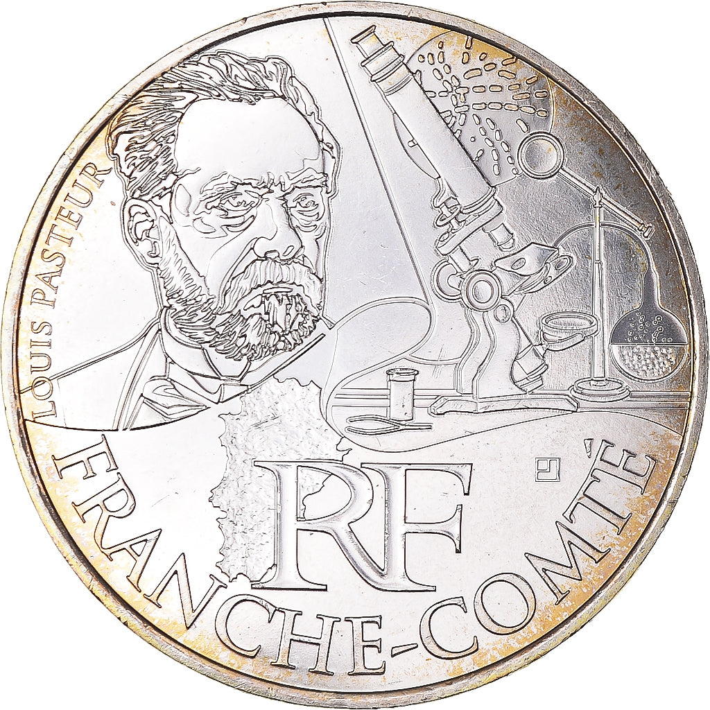 Francia, 10 Euro, 2012, Paris, Franche-Comté, FDC, Plata, Gadoury:EU514