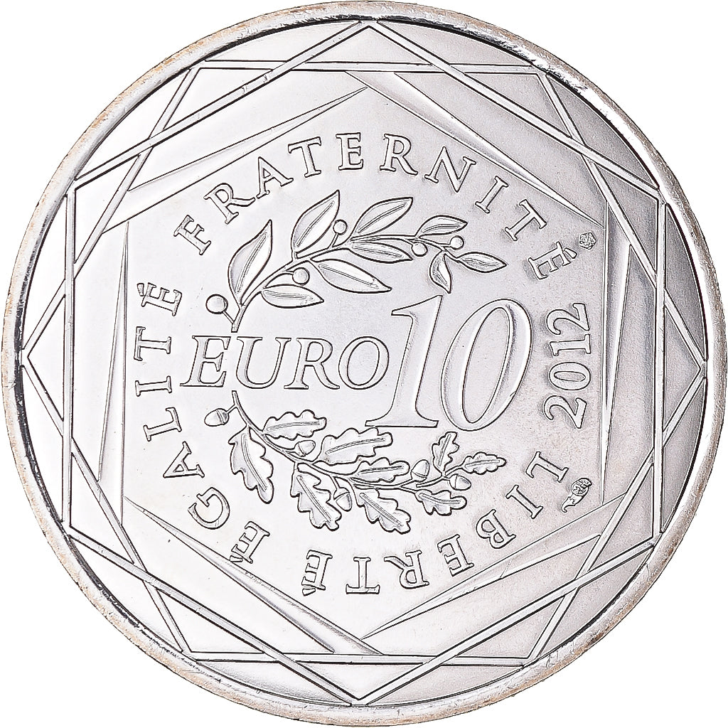 Francia, 10 Euro, 2012, Paris, Franche-Comté, FDC, Plata, Gadoury:EU514