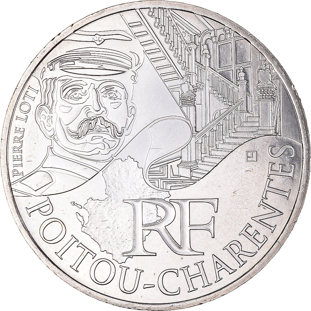 Francia, 10 Euro, 2012, Paris, Poitou-Charente, FDC, Plata, Gadoury:EU514