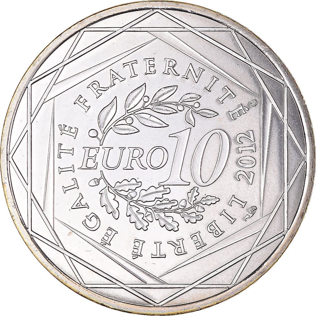 Francia, 10 Euro, 2012, Paris, Poitou-Charente, FDC, Plata, Gadoury:EU514