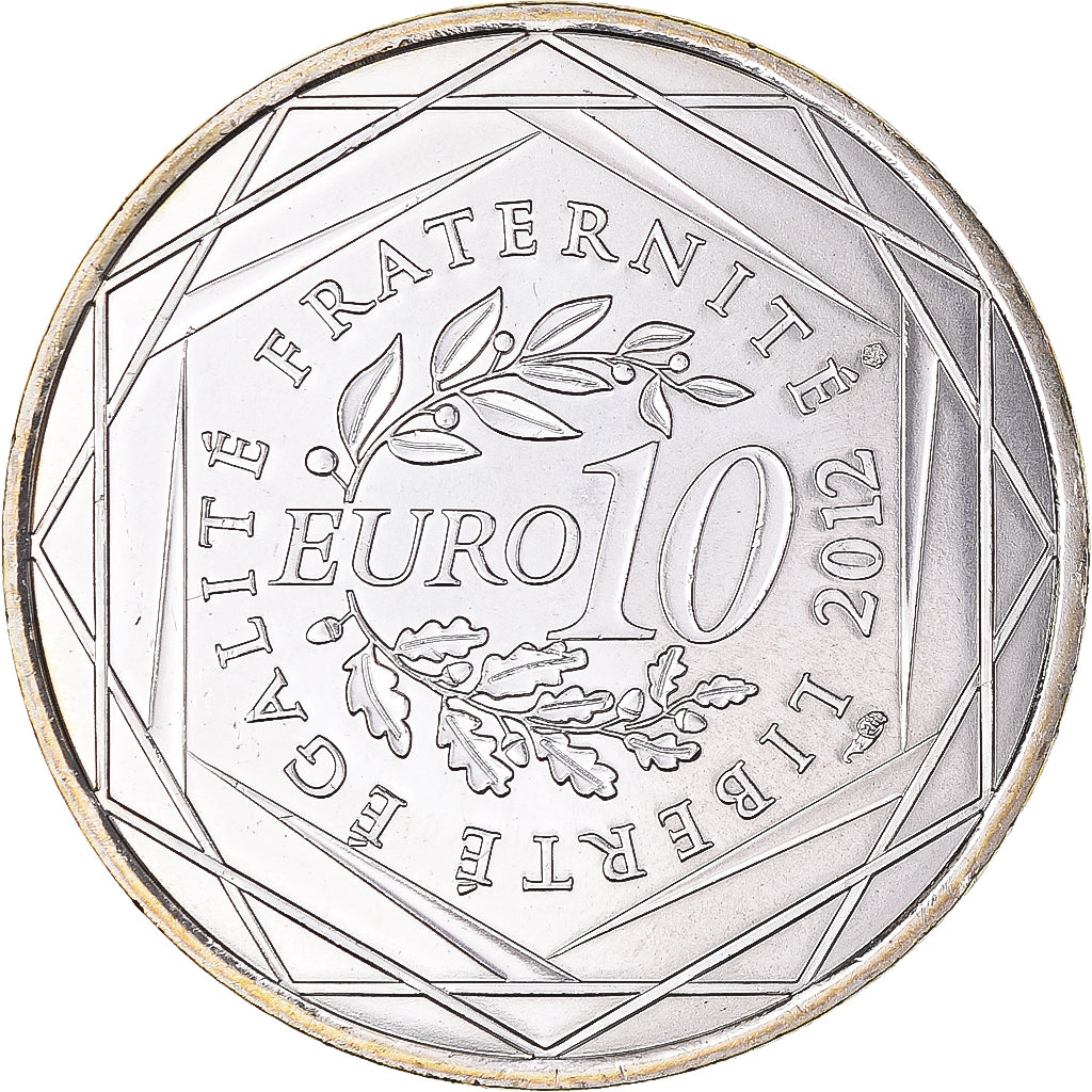 Francia, 10 Euro, 2012, Paris, Rhône-Alpes, FDC, Plata, Gadoury:EU514, KM:1886