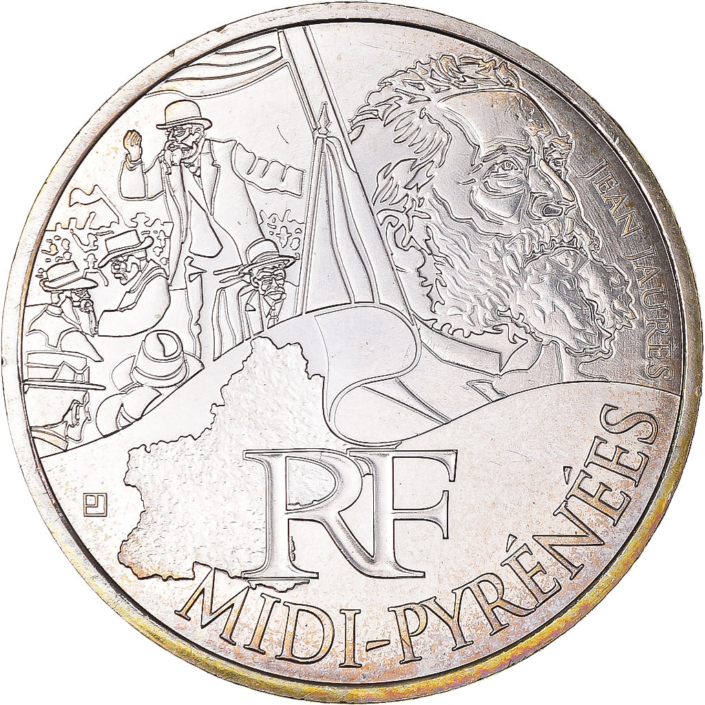 Francia, 10 Euro, 2012, Paris, Midi-Pyrénées, FDC, Plata, Gadoury:EU514