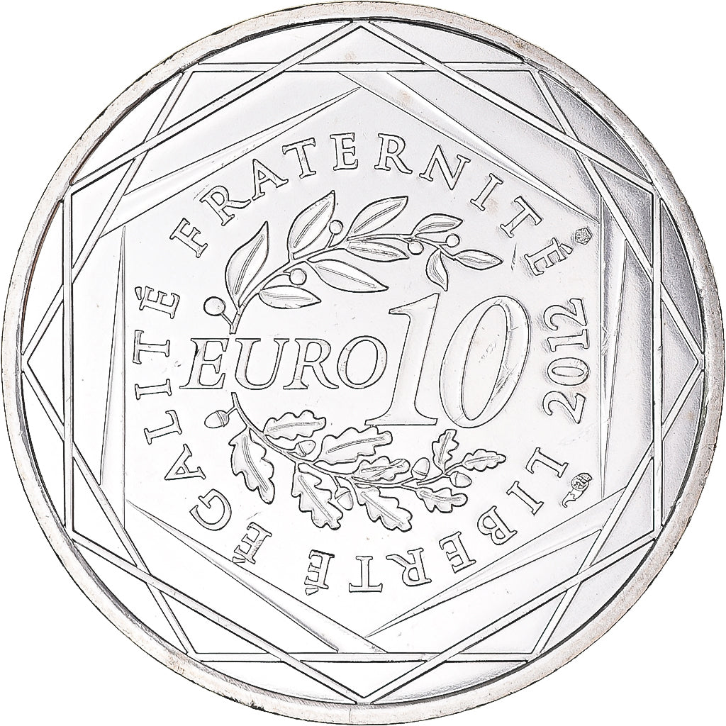 France, 10 Euro, 2012, Paris, Guadeloupe, MS(65-70), Silver, Gadoury:EU514
