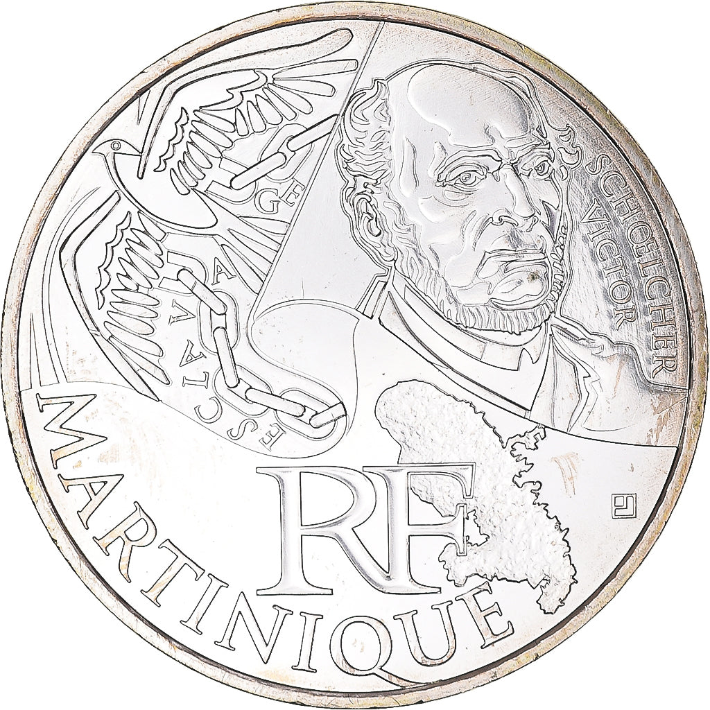 France, 10 Euro, 2012, Paris, Martinique, MS(65-70), Silver, Gadoury:EU514