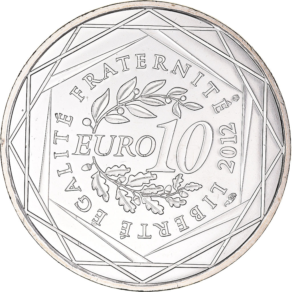 France, 10 Euro, 2012, Paris, Guyane, MS(65-70), Silver, Gadoury:EU514, KM:1872