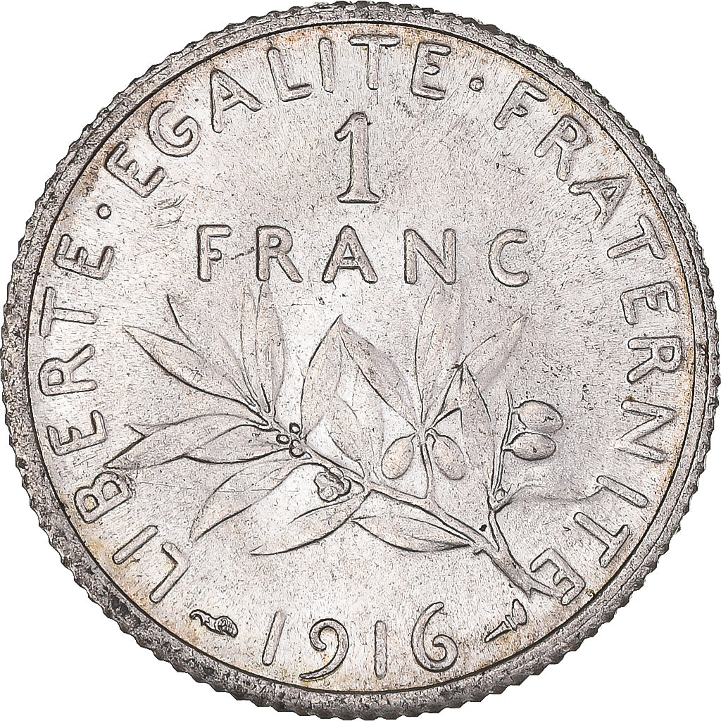 Moneta, Francia, Semeuse, Franc, 1916, Paris, SPL-, Argento, KM:844.1