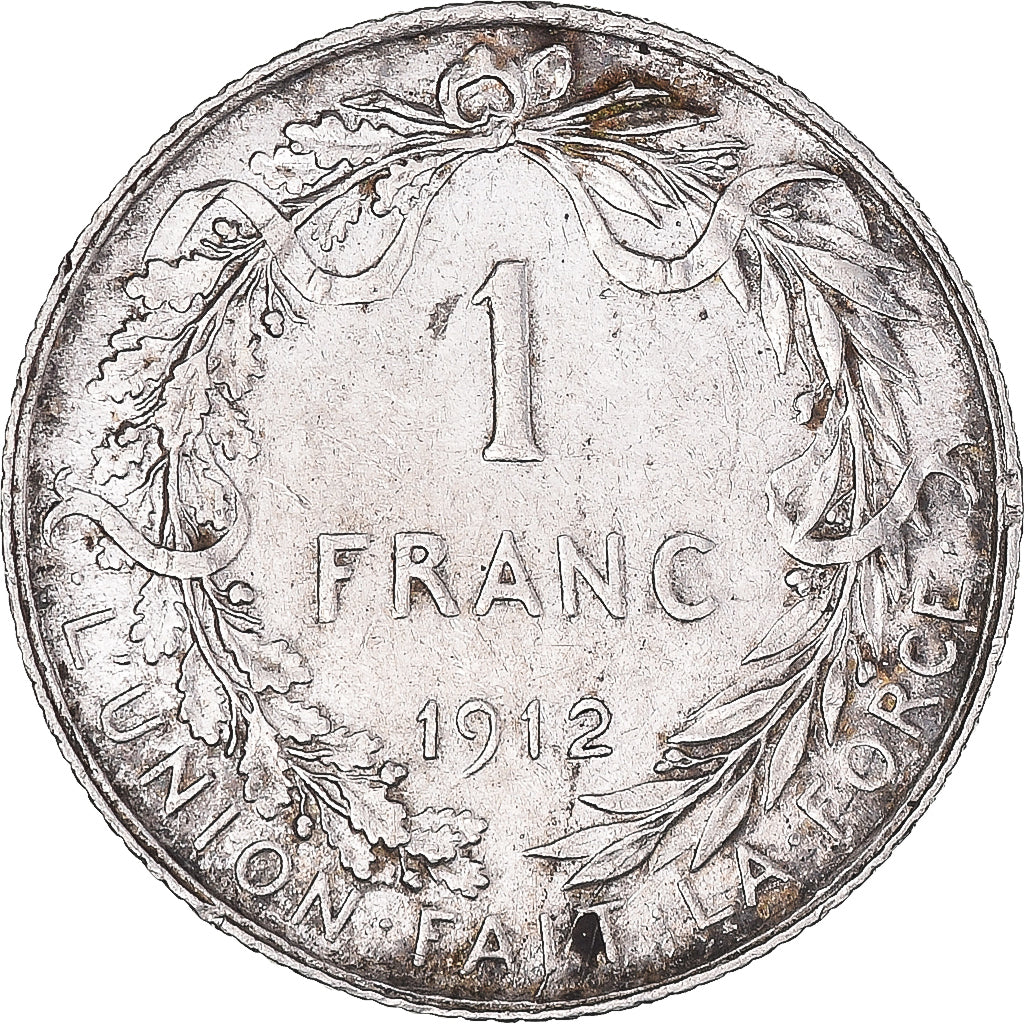 Coin, Belgium, Albert I, Franc, 1912, EF(40-45), Silver, KM:72