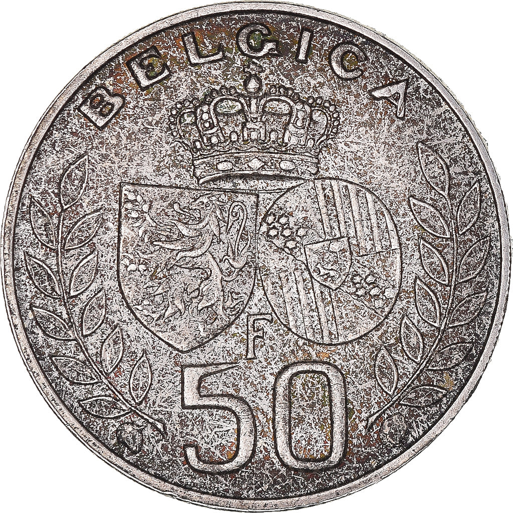 Coin, Belgium, Baudouin I, 50 Francs, 50 Frank, 1960, AU(50-53), Silver