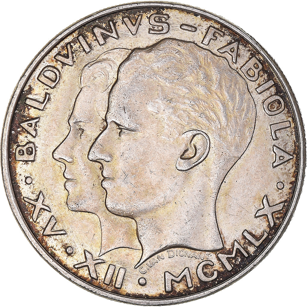 Münze, Belgien, Baudouin I, 50 Francs, 50 Frank, 1960, SS+, Silber, KM:152.1