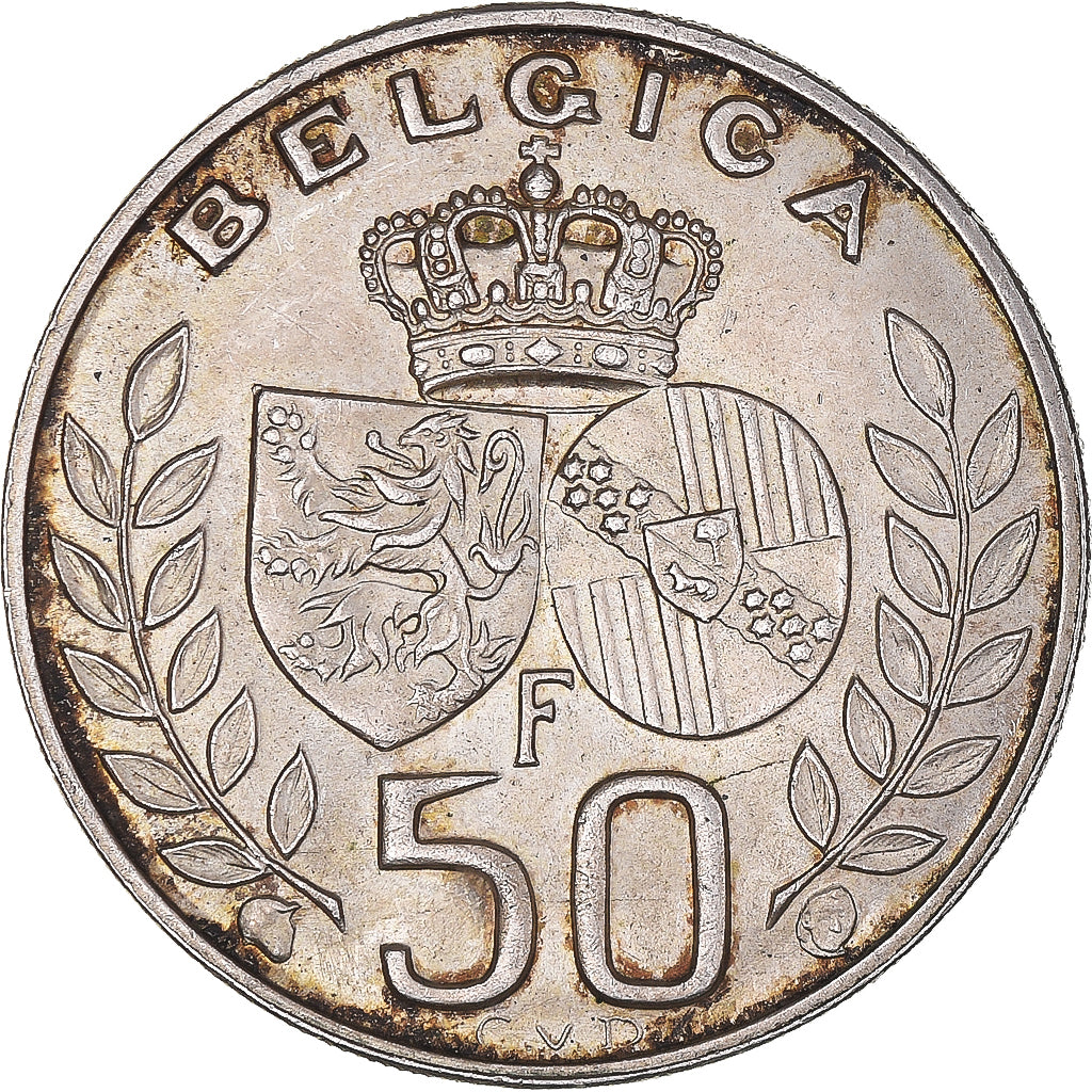 Münze, Belgien, Baudouin I, 50 Francs, 50 Frank, 1960, SS+, Silber, KM:152.1