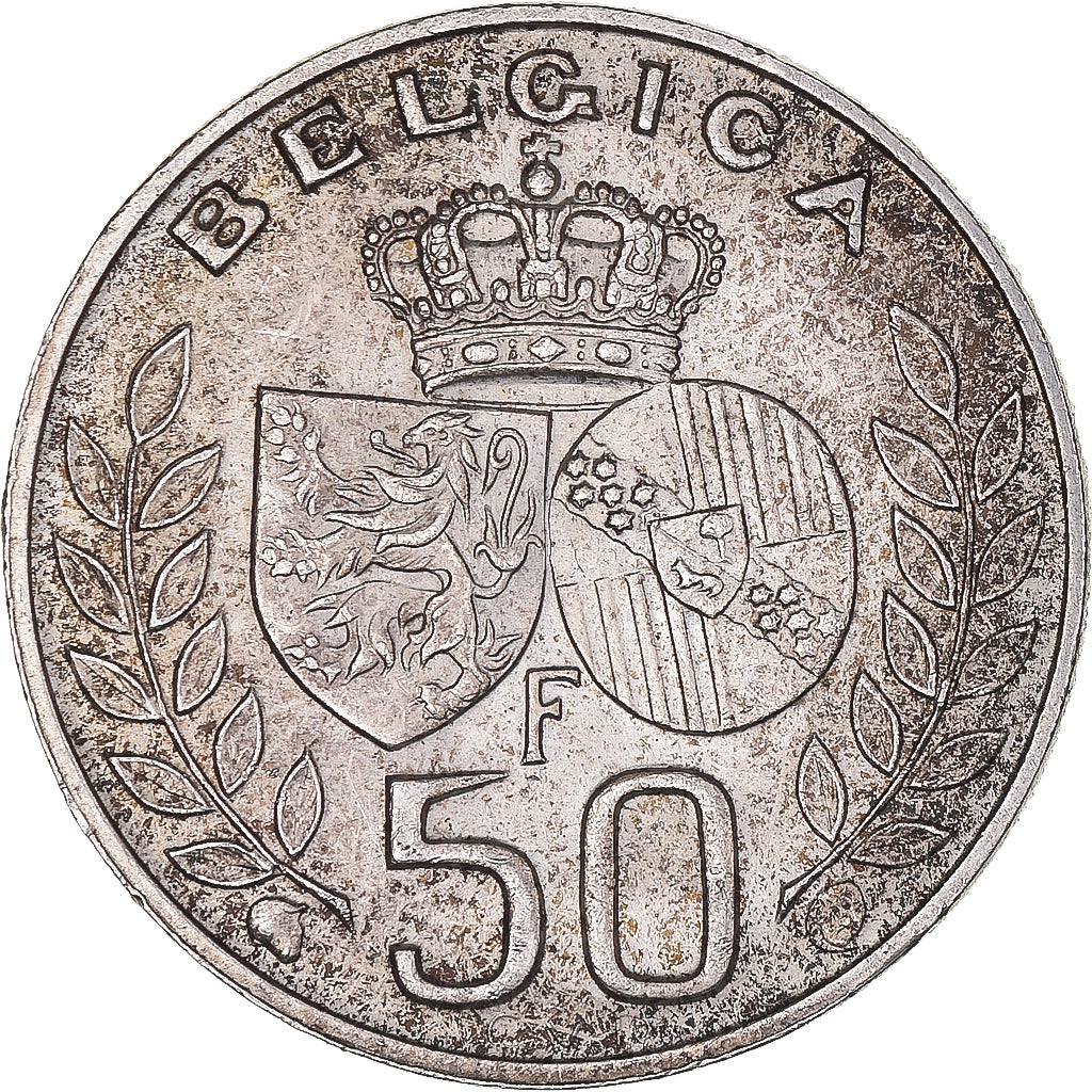 Coin, Belgium, Baudouin I, 50 Francs, 50 Frank, 1960, AU(50-53), Silver