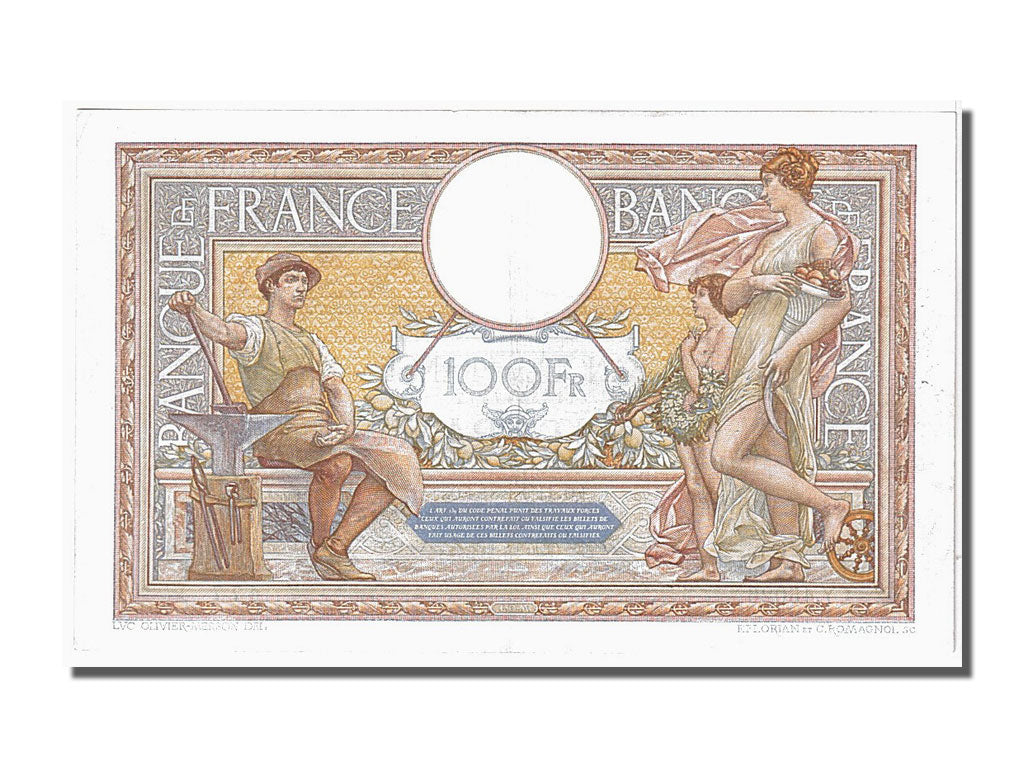 France, 100 Francs, 100 F 1908-1939 ''Luc Olivier Merson'', 1934, KM #78c,...
