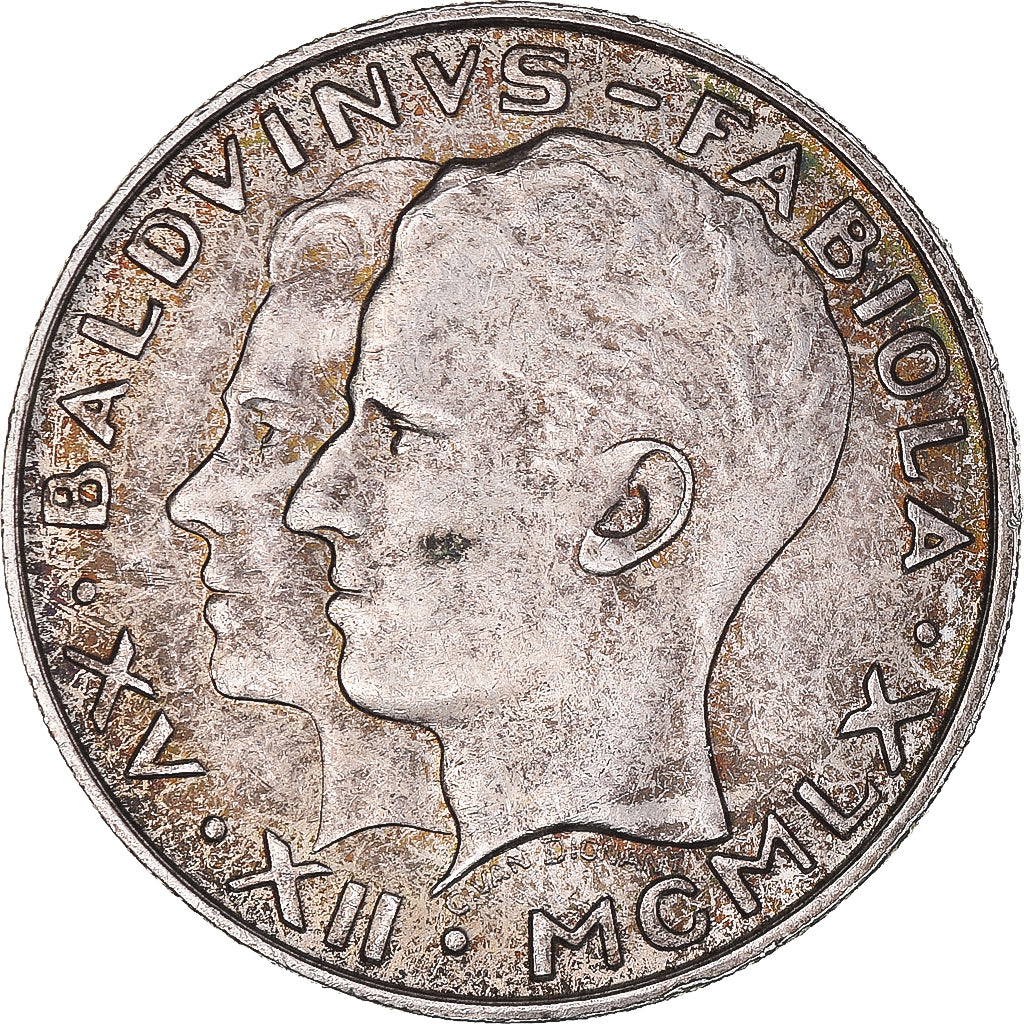 Coin, Belgium, Baudouin I, 50 Francs, 50 Frank, 1960, AU(50-53), Silver