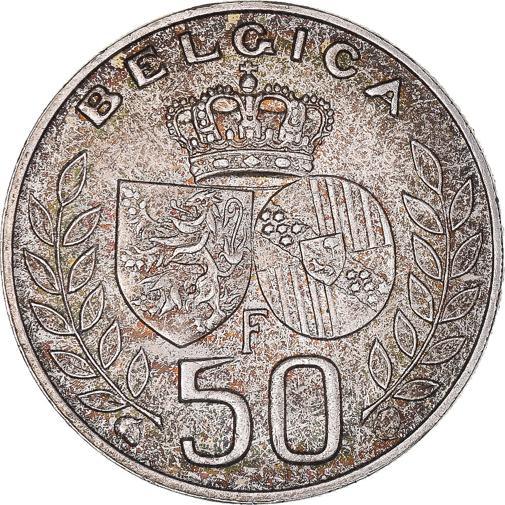 Coin, Belgium, Baudouin I, 50 Francs, 50 Frank, 1960, AU(50-53), Silver