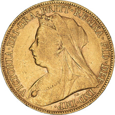 Coin, Australia, Victoria, Sovereign, 1899, Perth, EF(40-45), Gold, KM:13