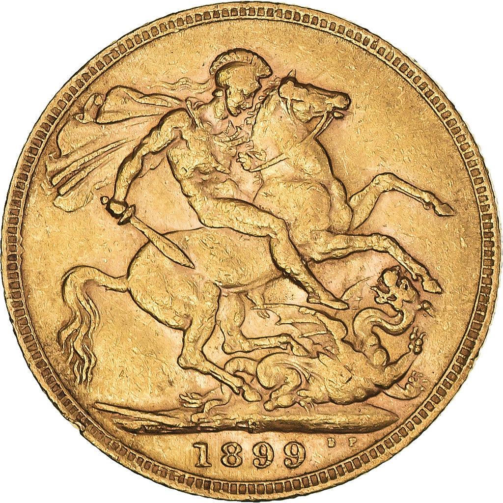 Coin, Australia, Victoria, Sovereign, 1899, Perth, EF(40-45), Gold, KM:13
