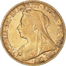 Coin, Australia, Victoria, Sovereign, 1895, Melbourne, EF(40-45), Gold, KM:13