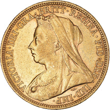 Munten, Australië, Victoria, Sovereign, 1896, Melbourne, ZF+, Goud, KM:13
