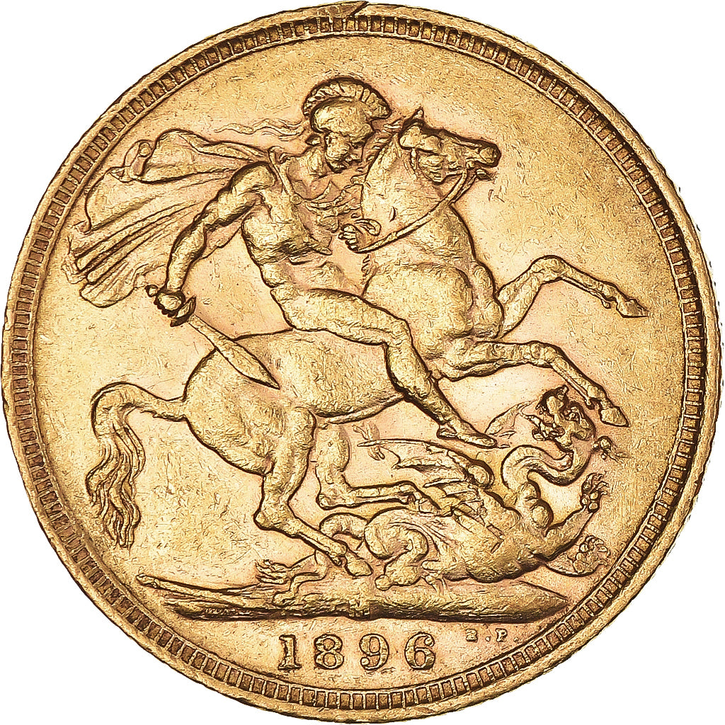 Munten, Australië, Victoria, Sovereign, 1896, Melbourne, ZF+, Goud, KM:13