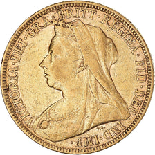 Moneda, Australia, Victoria, Sovereign, 1897, Melbourne, MBC+, Oro, KM:13