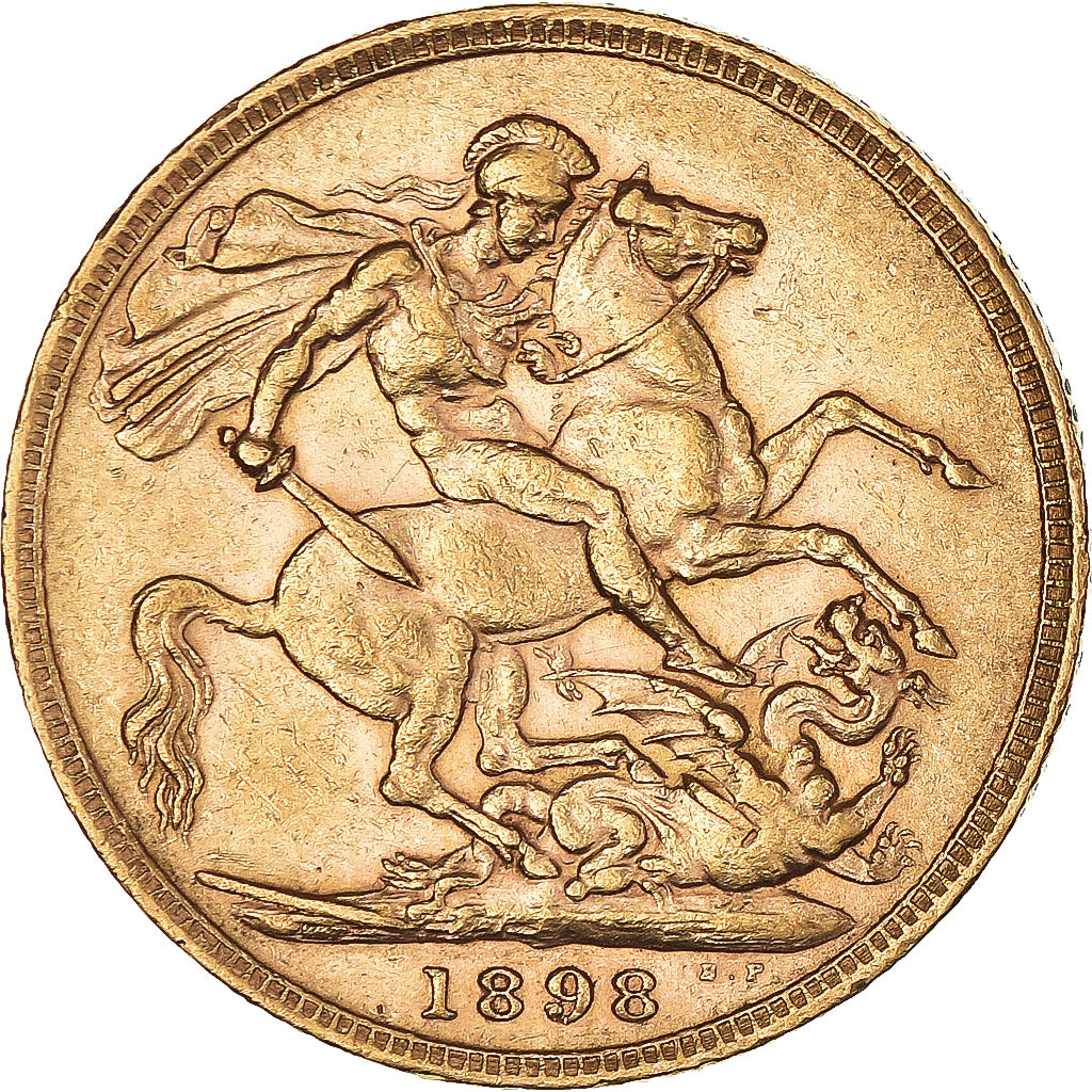 Coin, Great Britain, Victoria, Sovereign, 1898, AU(50-53), Gold, KM:785