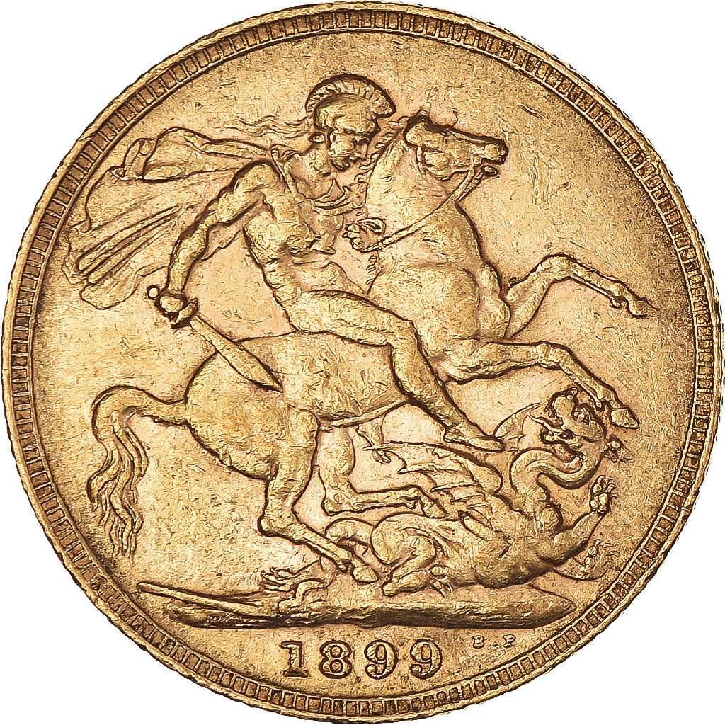 Coin, Great Britain, Victoria, Sovereign, 1899, AU(50-53), Gold, KM:785
