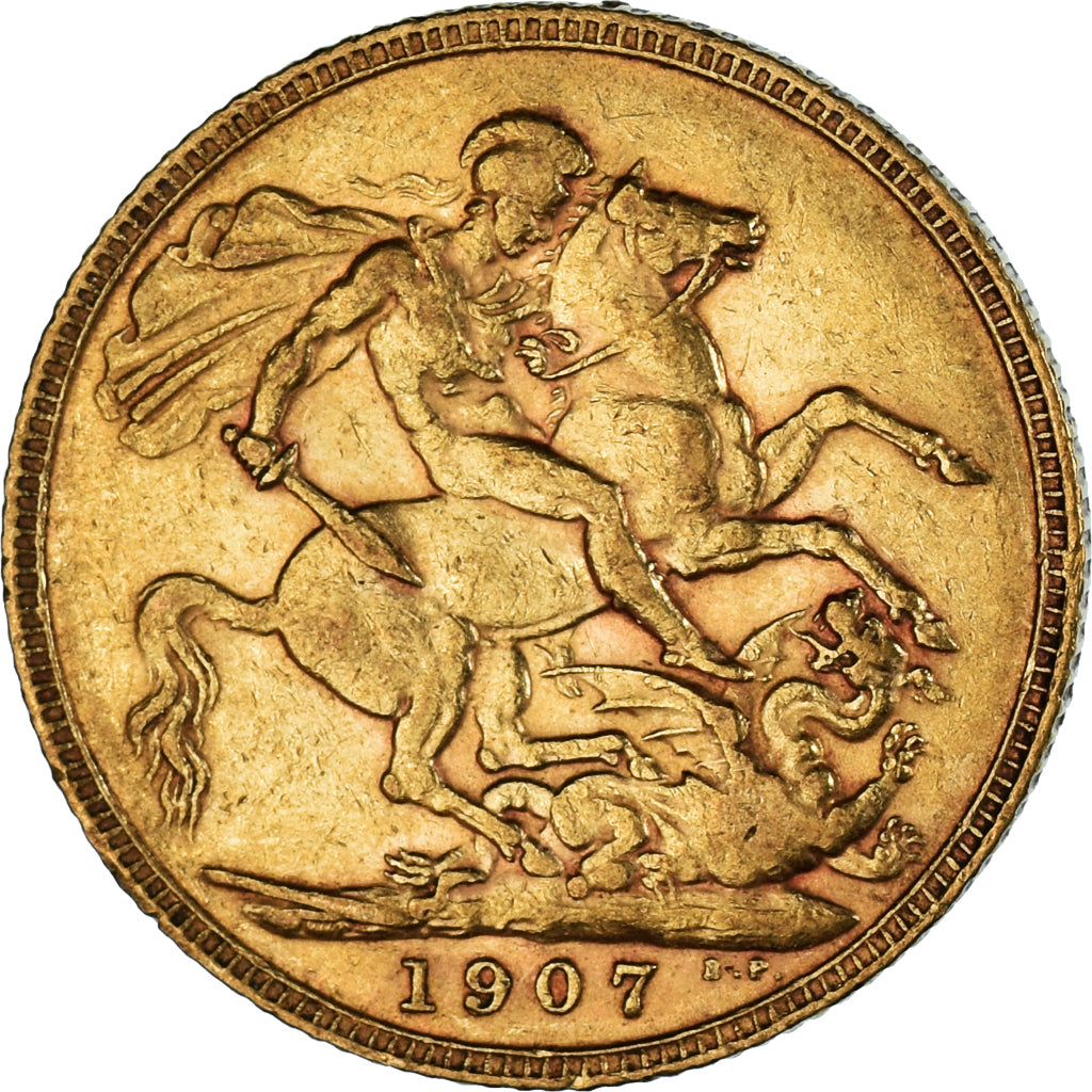 Monnaie, Grande-Bretagne, Edward VII, Sovereign, 1907, TTB+, Or, KM:805
