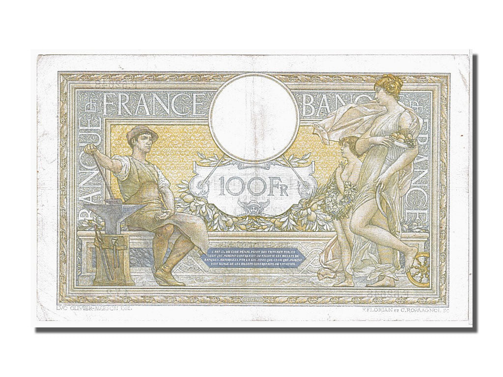 France, 100 Francs, 100 F 1908-1939 ''Luc Olivier Merson'', 1936, KM #78c,...