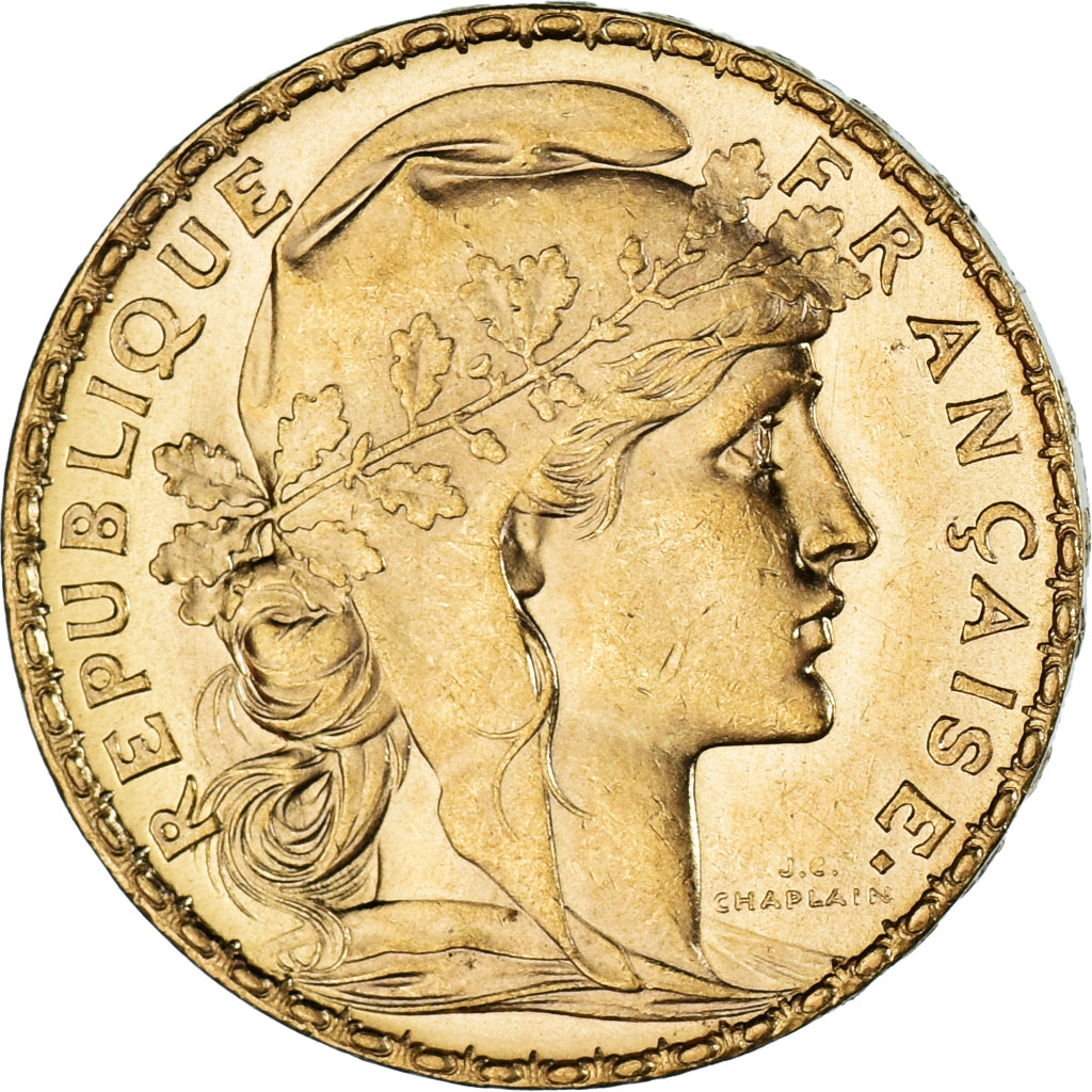 Moneda, Francia, Marianne, 20 Francs, 1905, Paris, EBC+, Oro, KM:847