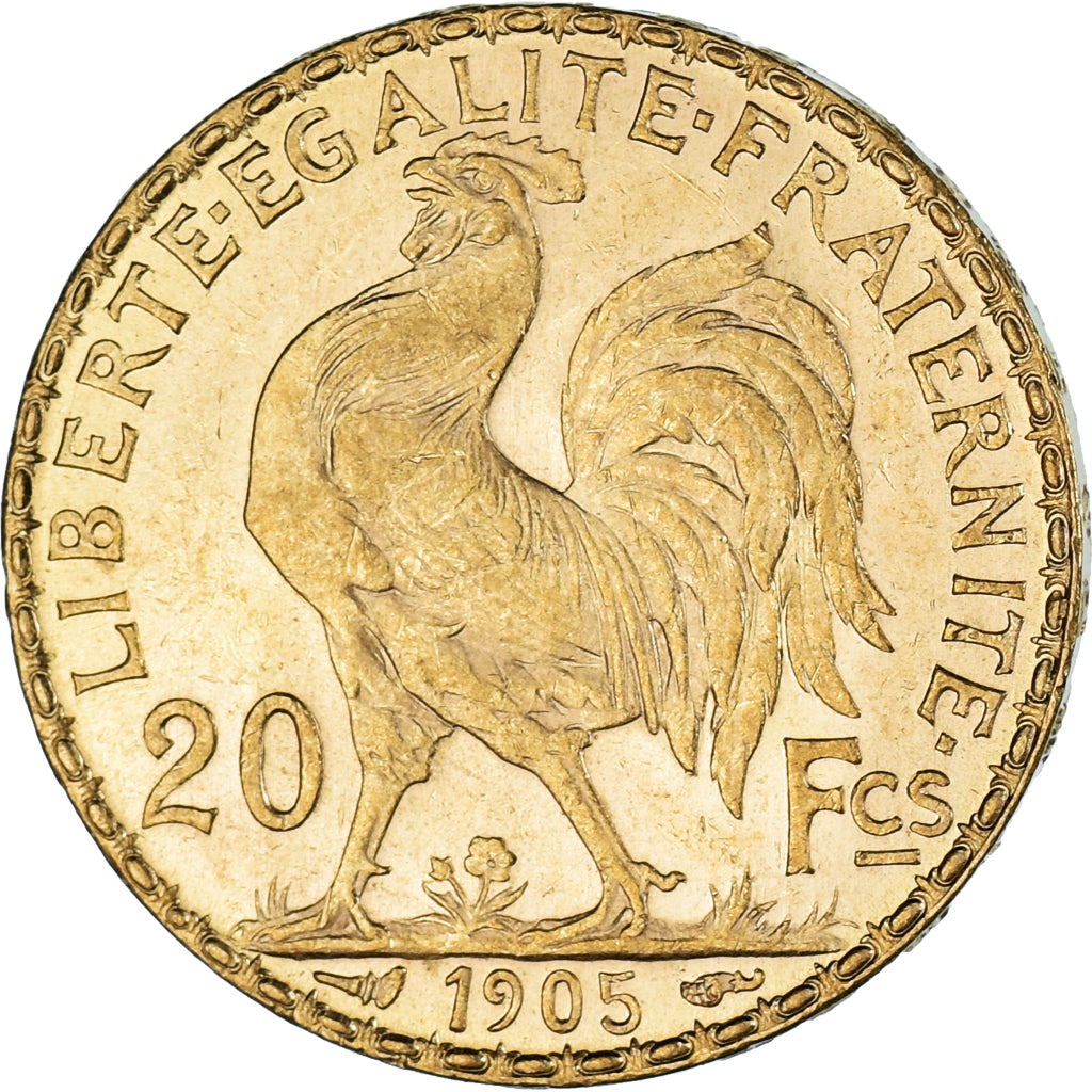 Moneda, Francia, Marianne, 20 Francs, 1905, Paris, EBC+, Oro, KM:847