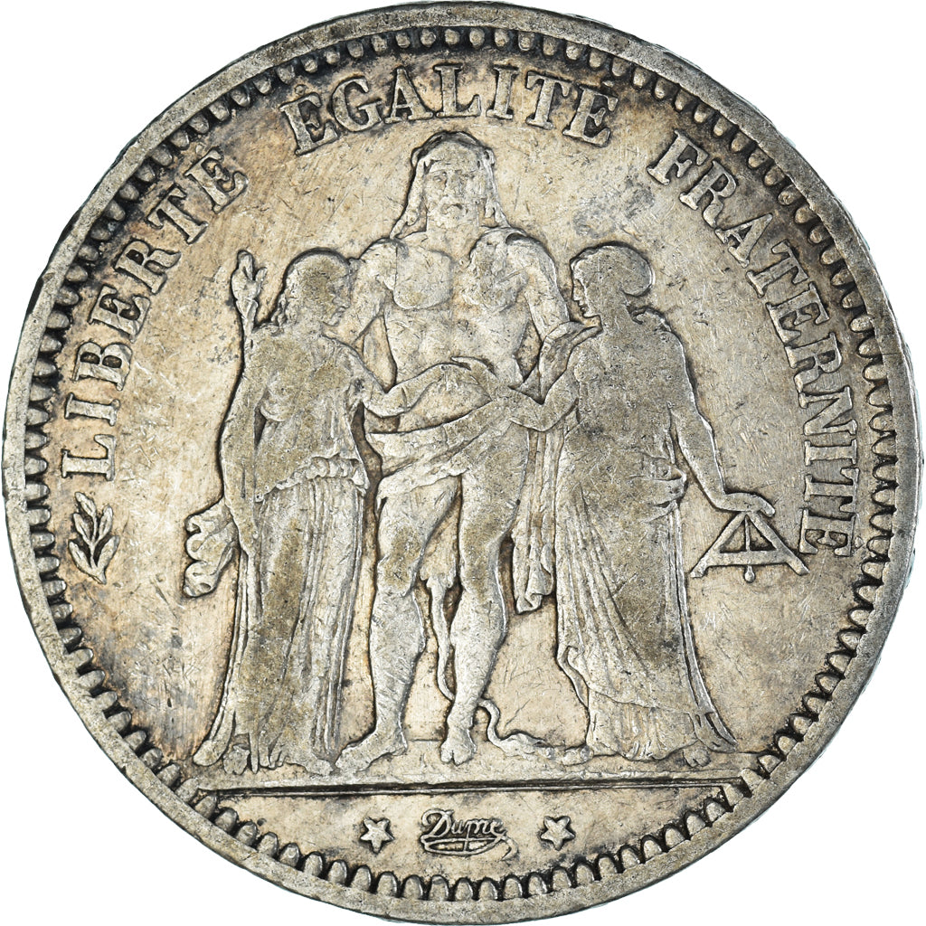 Moneta, Francia, Hercule, 5 Francs, 1873, Paris, MB+, Argento, KM:820.1