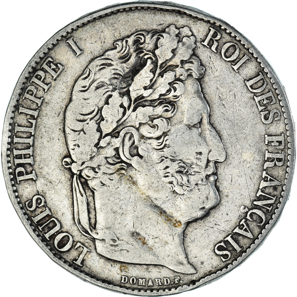 Moneda, Francia, Louis-Philippe, 5 Francs, 1847, Paris, BC+, Plata, KM:749.1