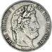 Moneda, Francia, Louis-Philippe, 5 Francs, 1847, Paris, BC+, Plata, KM:749.1